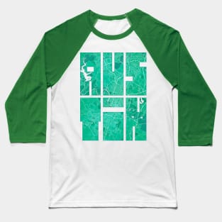 Austin, USA City Map Typography - Watercolor Baseball T-Shirt